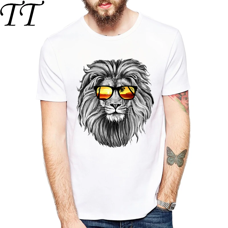 

Newest 2019 Men's Fashion Animal short sleeve summer lion/Wolf/Zebra printed t-shirt funny tee shirt Hipster O-neck popular tops