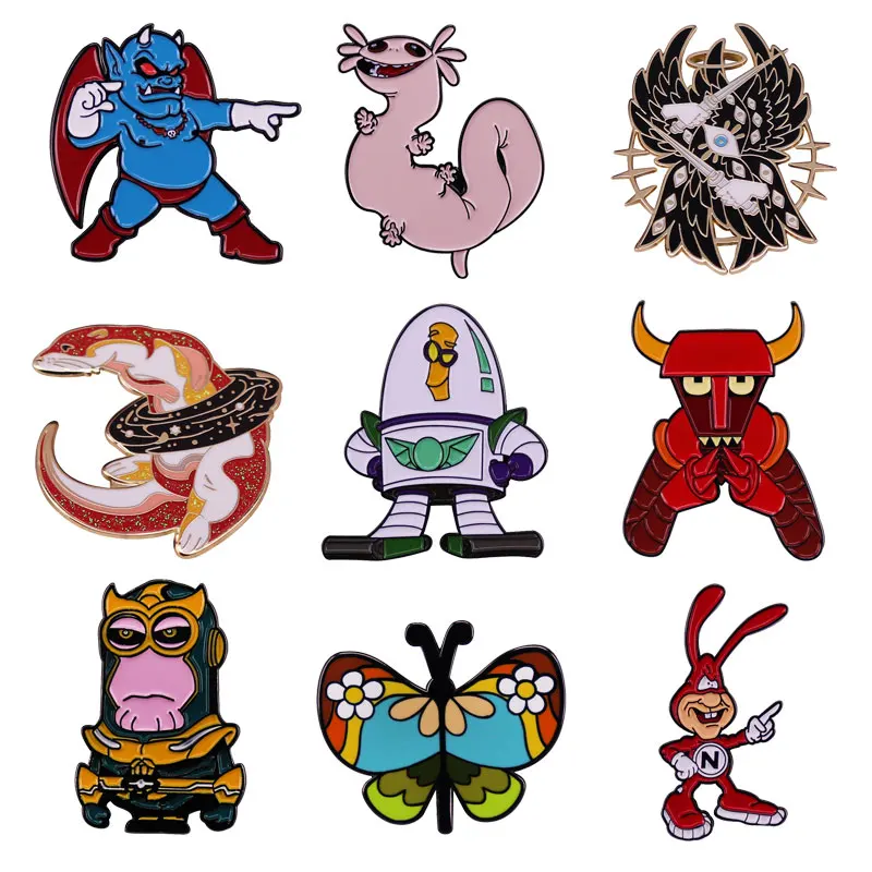 

Cute Animal Creativity Anime Brooch Interesting Cartoon Metal Enamel Pin Denim Jacket Backpack Badge Decoration Children Gifts