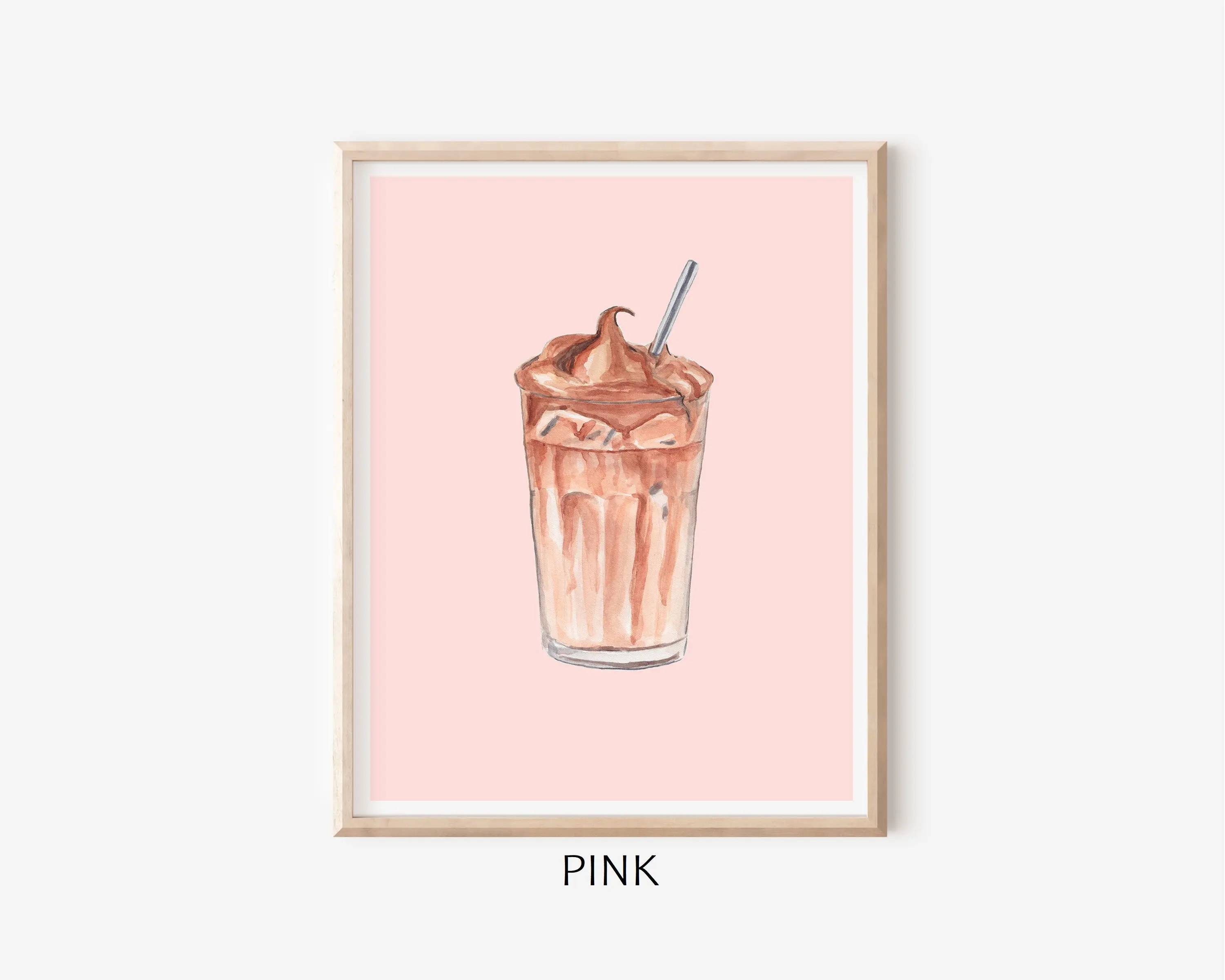 Холодный Кофе пивоваренный Dalgona Розовый Фиолетовый Белый постер печать
