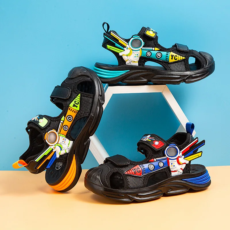 Children's boys' shoes Children's toe wrap Summer leisure cartoon beach shoes Kindergarten indoor and outdoor breathable sandals