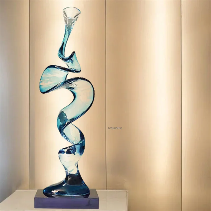 

Transparent Abstract Sculptures Ornaments Modern Home Decor Hotel Hall Porch TV Cabinet Resin Sculptures Crafts Home Decoration