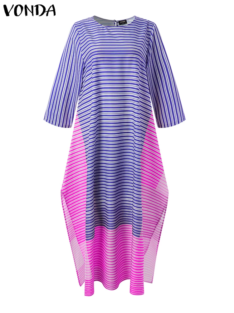 VONDA летнее женское платье в стиле пэчворк 2022 офисный сарафан асимметричное
