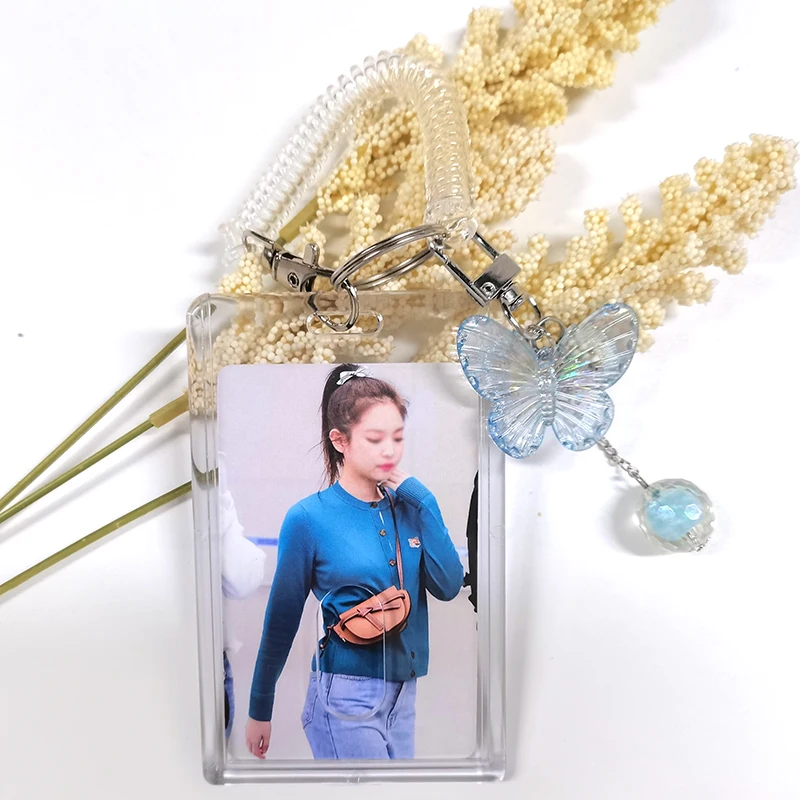 

Бейдж с бисером для кредитных карт, держатель для удостоверения личности, с лазерной подвеской-бабочкой для женщин, подходит для путешестви...