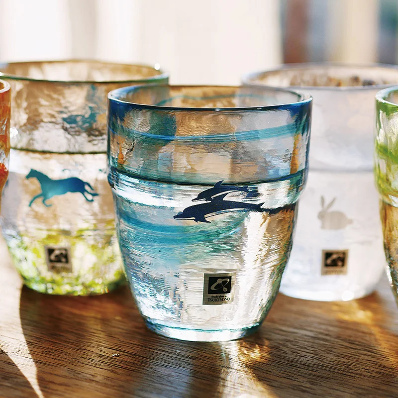 

Japan Tsukiyeye Kobo Animal Series Handmade Glass Water Cup Tea Cup Wine Cup