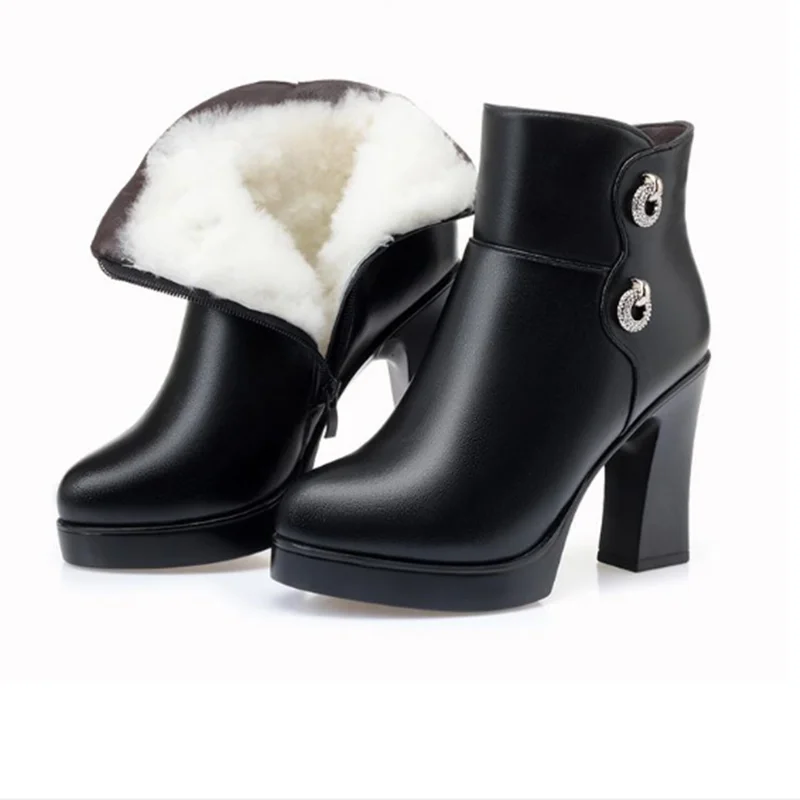 Купи AIYUQI 2023 Latest Women Winter Boots Winter High Heel Ankle Boots Women Warm Wool Platform Women's Fashion Boots Shoes за 2,860 рублей в магазине AliExpress