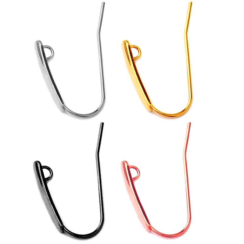 

20pcs Stainless Steel Earring 4 Colors 12*24MM Simple Ear Hook Wires Women DIY Jewelry Making Findings&Components Accessories