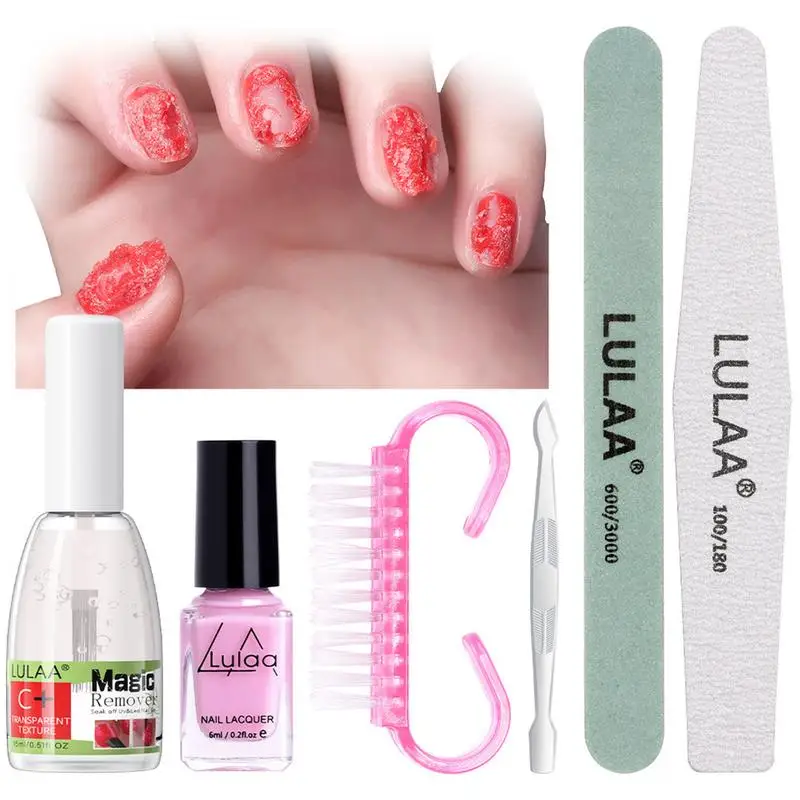 

Gel Polish Remover For Nails Professional Gel Nail Polish Remover Kit Nail Remover Gel With Cuticle Pusher Peeler For Nail