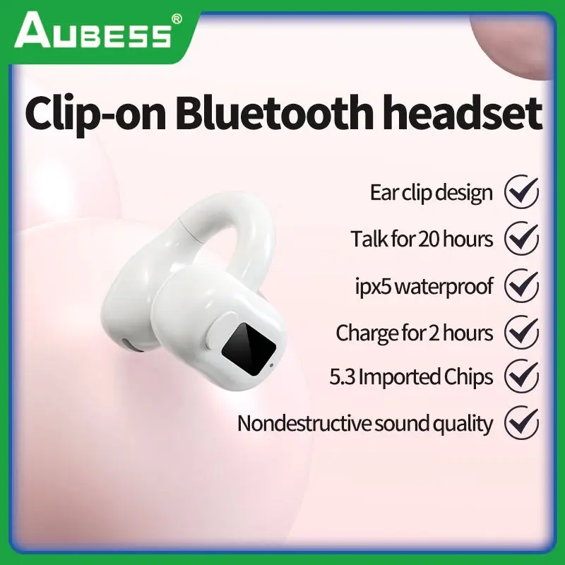 

External Sound Earbud Hooks Mini Earphones With Mic Earphone Long Standby New 2023 Wireless Headphone Clip Ear Type