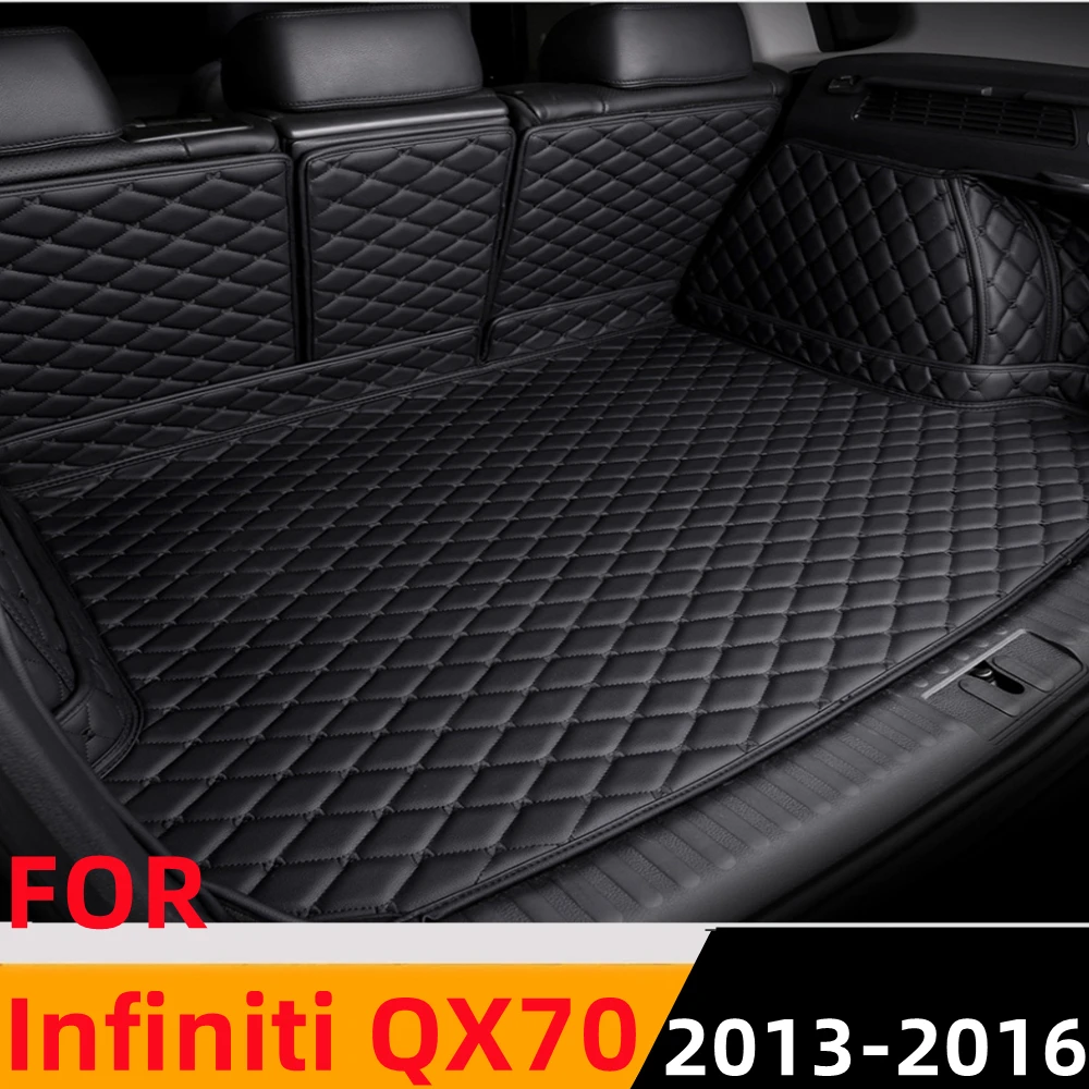 

Sinjayer Waterproof Highly Covered Car Trunk Mat Tail Boot Pad Carpet Rear High Side Cargo Liner For Infiniti QX70 2013 14-2016