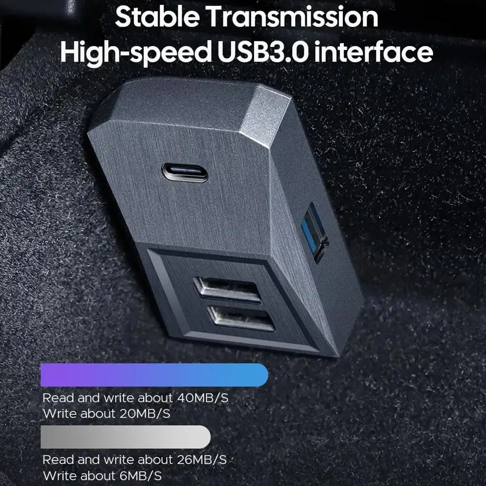 

Glovebox Docking Station for Tesla Model Y Model 3 USB Hub Ports Quick Charger Splitter Docking Station Data Tansmission S2X3