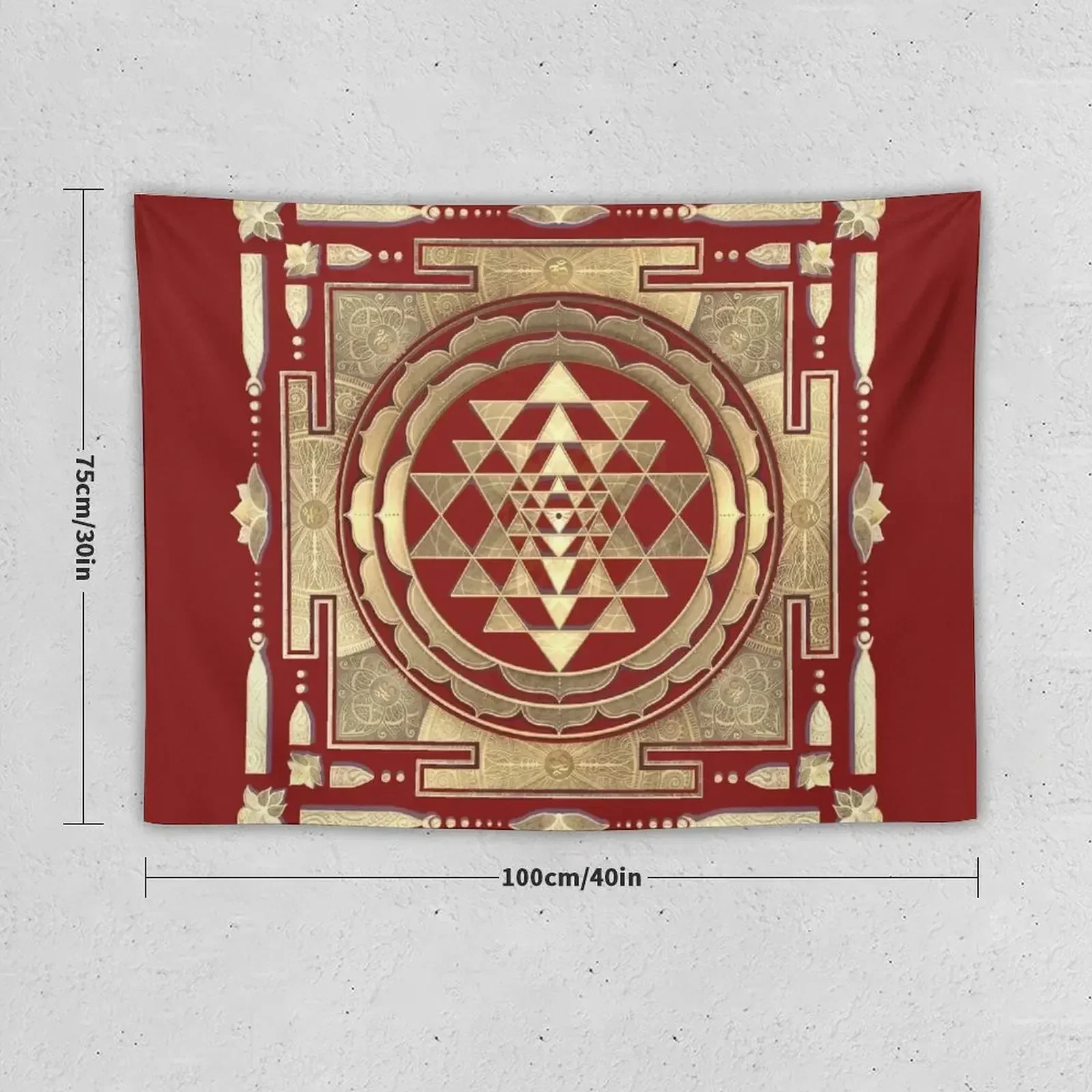 Золотой гобелен с изображением шри-Янтры (задний фон для храма) украшение спальни