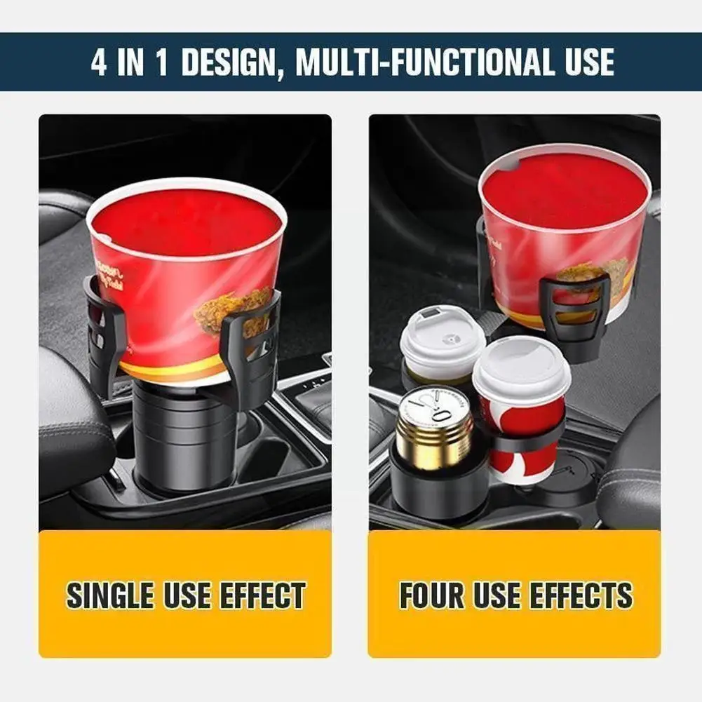 

4-in-1 Multifunctional Adjustable Car Cup Holder Expander Holder Tray Adapter Bottle Organizer Car Base Drink V3a3