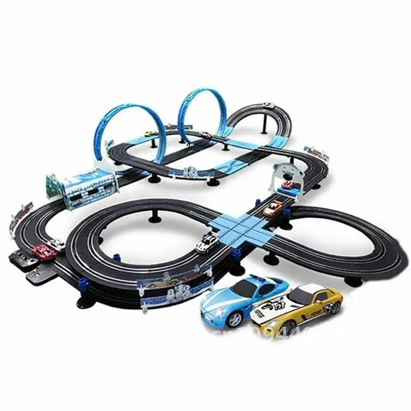 Электрический железнодорожный путь набор игрушек двойной пульт дистанционного