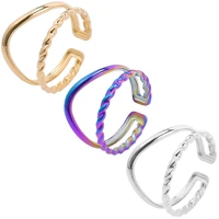 5pcs new fashion simple crown charm opening adjustable steel rings gold silver color fashion jewelry man and women tail ring
