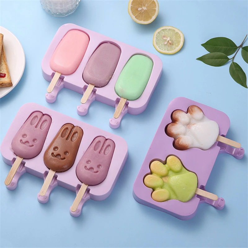 

Reusable Household Silicone Ice Mold Cartoon Popsicle Mold Diy Ice Cream Mold