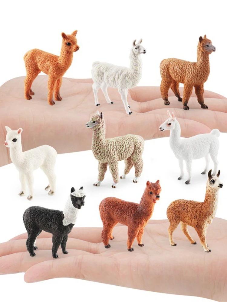 

Wild Animal Alpaca Miniatures Solid Simulation Model Figures Home Decor Zoo Education Toy Collection Ornaments Kids Gifts
