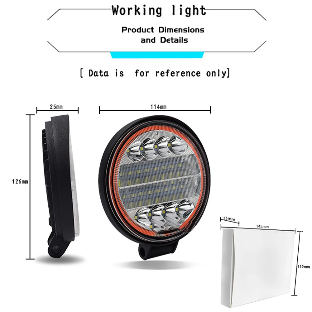 

Part Headlights Fog Lamp IP67 LED Red Road Driving Spot White Work Light 2800LM 6000K Aluminium Combo Flood Off