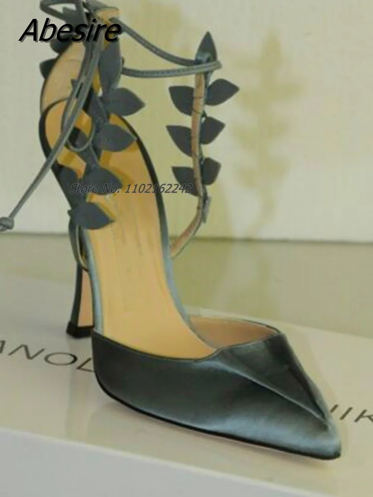 Ankle Strap Pointed Toe Heels Sandals Square Pumps Plus Size Banquet Party Women'S Shoes Gladiator T-Stage Show Zapatos Mujer