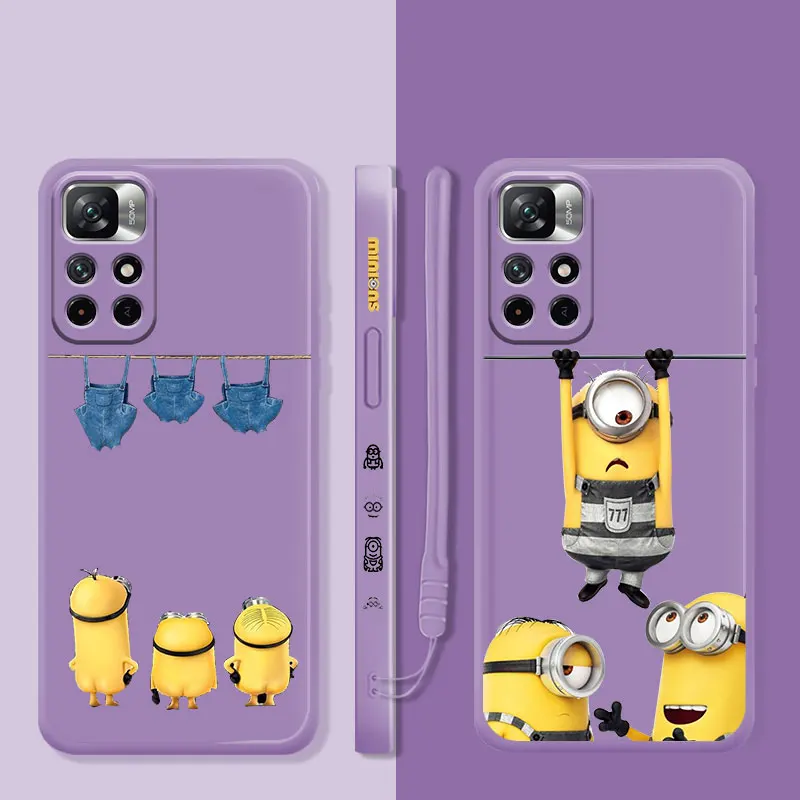 

Liquid Phone Case For Xiaomi Redmi Note 11 11T 9 9S 8 10 Pro for Redmi 8 9T 9A 9C 10C K40 Minions See Clothes Bob Stuart Kevin