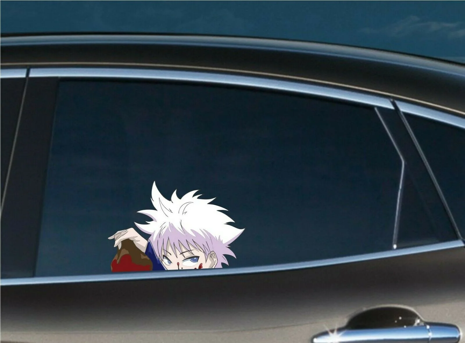 

For 1Pair/2Pcs Killua Zoldyck 2 Peeker Peeking Window Vinyl Decal Anime Sticker Hunter X