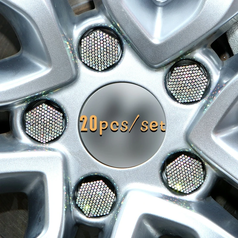 

Car Exterior Bling Accessories Car 17 19 21# Wheel Center Hub Nut Screw Cap Protection 20pcs/set Red Pink Black