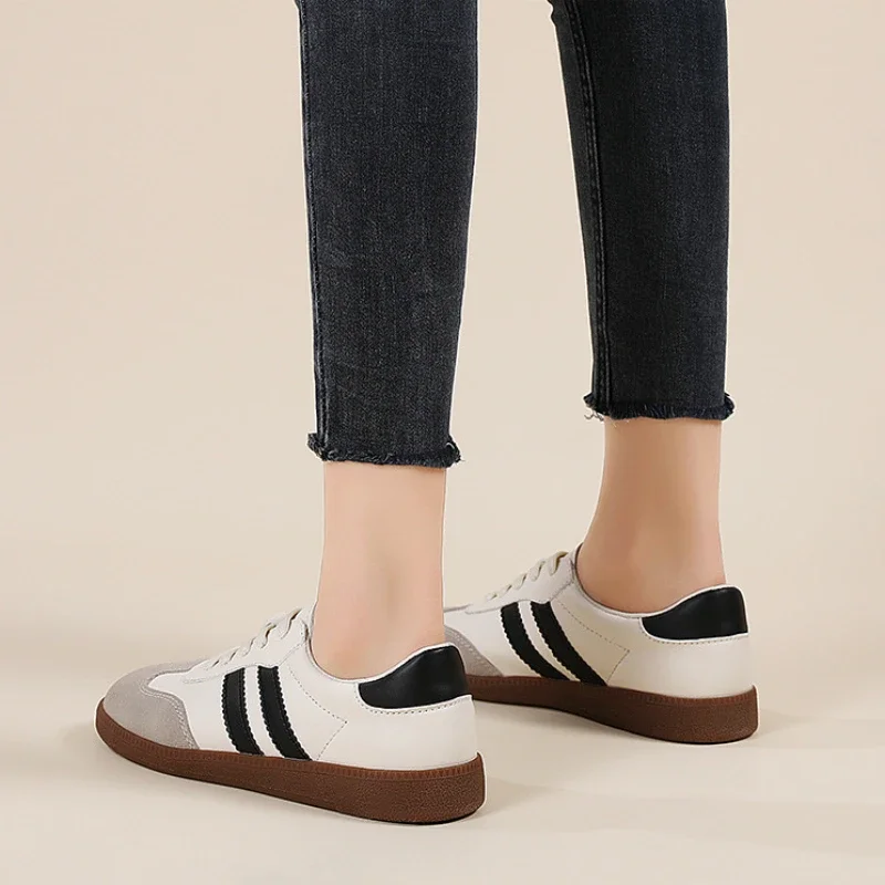 Туфли женские на плоской подошве Вулканизированная подошва Низкий вырез