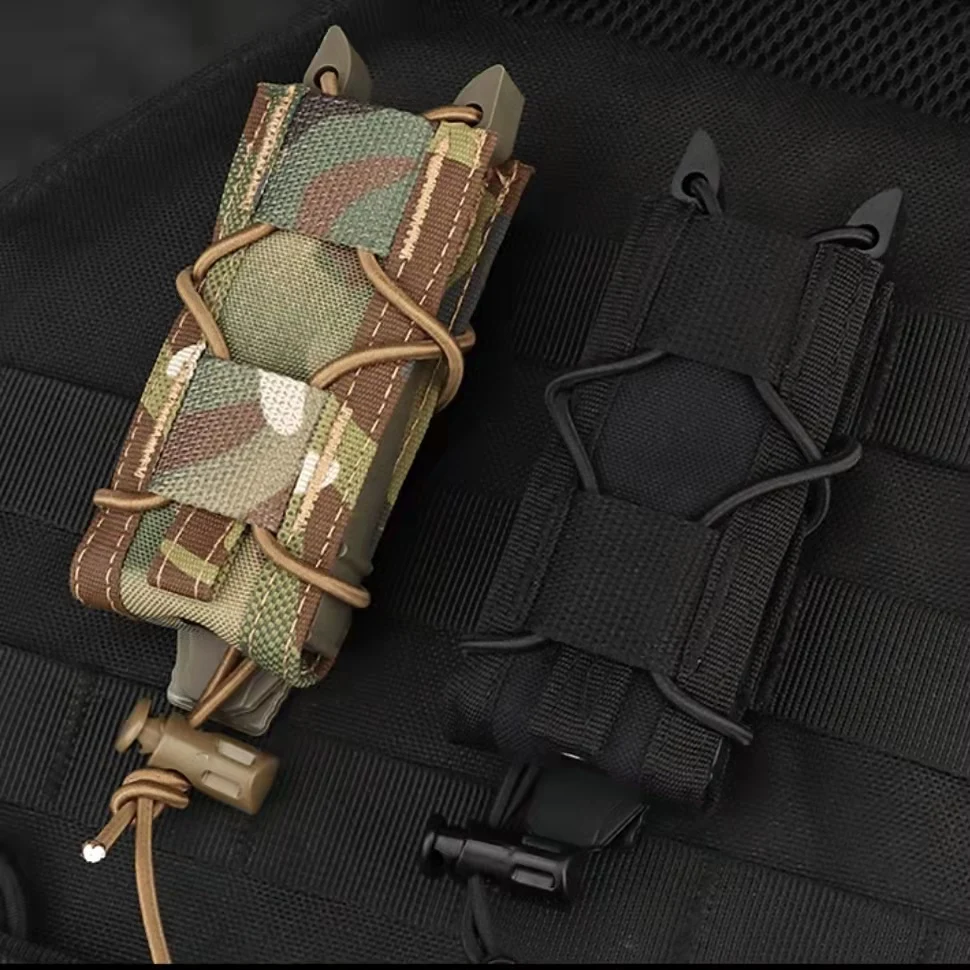 

9mm Pistol Single Mag Bag Tactical Magazine Pouch Molle Flashlight Pouch Torch Holder Hunting Knife Holster Shooting Airsoft