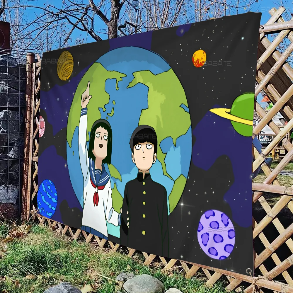 Anime M-Mob P-Psycho 100 Cartoon Flag Wall Hanging Banner Decoration Household Home Decor