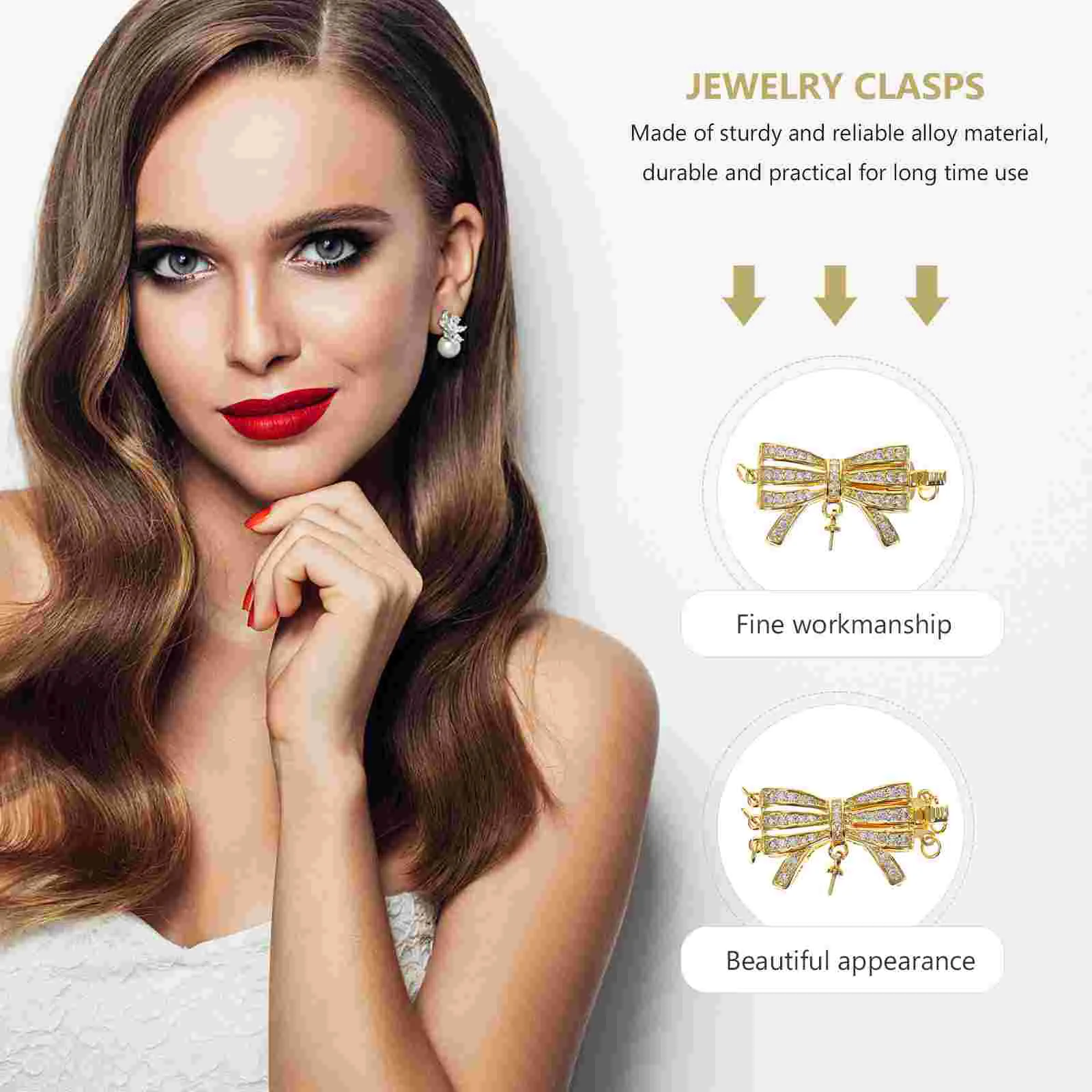 2Pcs Jewelry Clasp Necklace Layering Clasp Necklace Bracelet Connecting Buckle Necklace Pendant Buckle