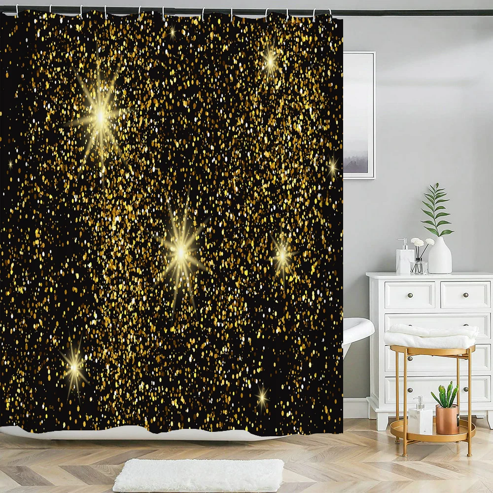 

Colorful Dream Sparkling Rainbow Printed Shower Curtain Bathroom Curtain with Hooks Waterproof Polyester Decoration Curtain
