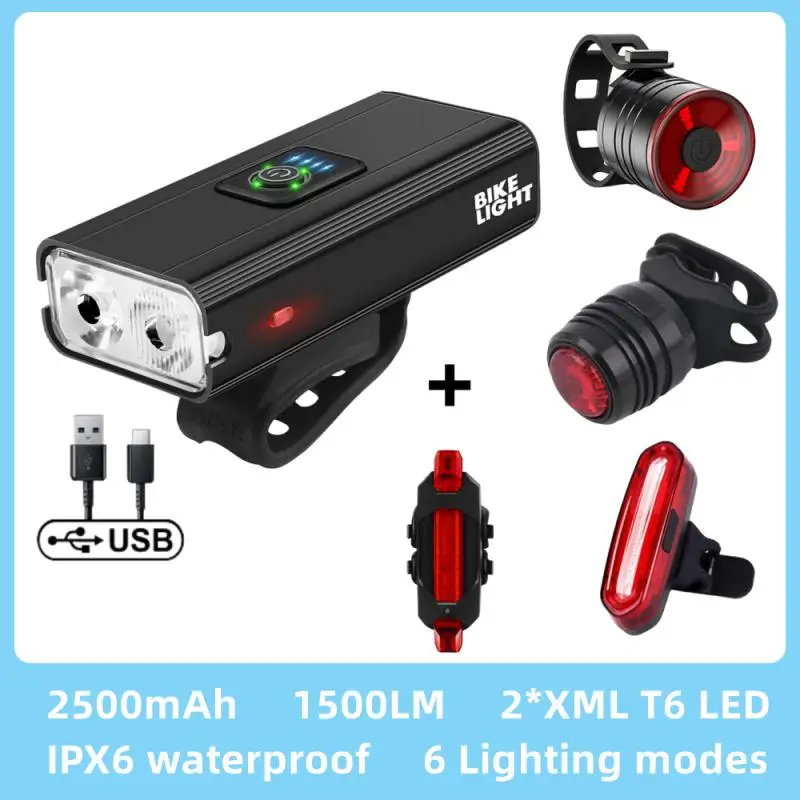 

Front And Back Bike Lights Sleek Easy To Install Waterproof And Durable Versatile Design Long-lasting Battery Easy Installation