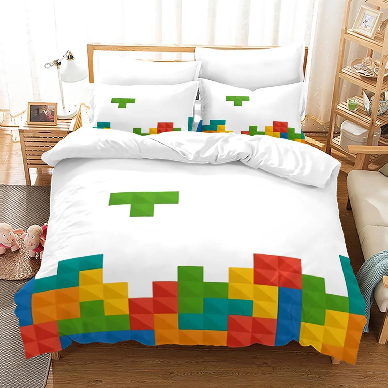 

Set Single Twin Full Queen King Size Russia puzzle Bed Set Aldult Kid Bedroom Duvetcover Sets 3D Print 013 Cube puzzle Bedding