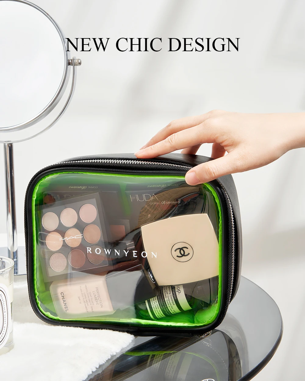 Прозрачная косметичка Rownyeon из ПВХ портативный органайзер для путешествий