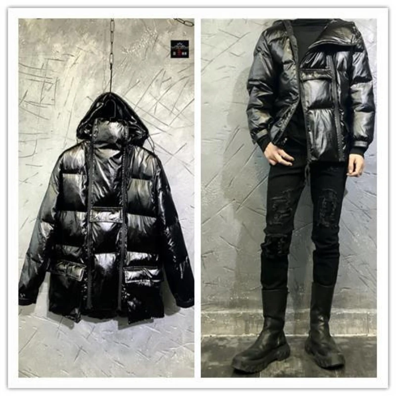 Men's Jacket Parkas Men's Winter Jackets Men's Cold Jacket Multi Panel Pockets Tooling Style Hooded and Thickened Warm Coat