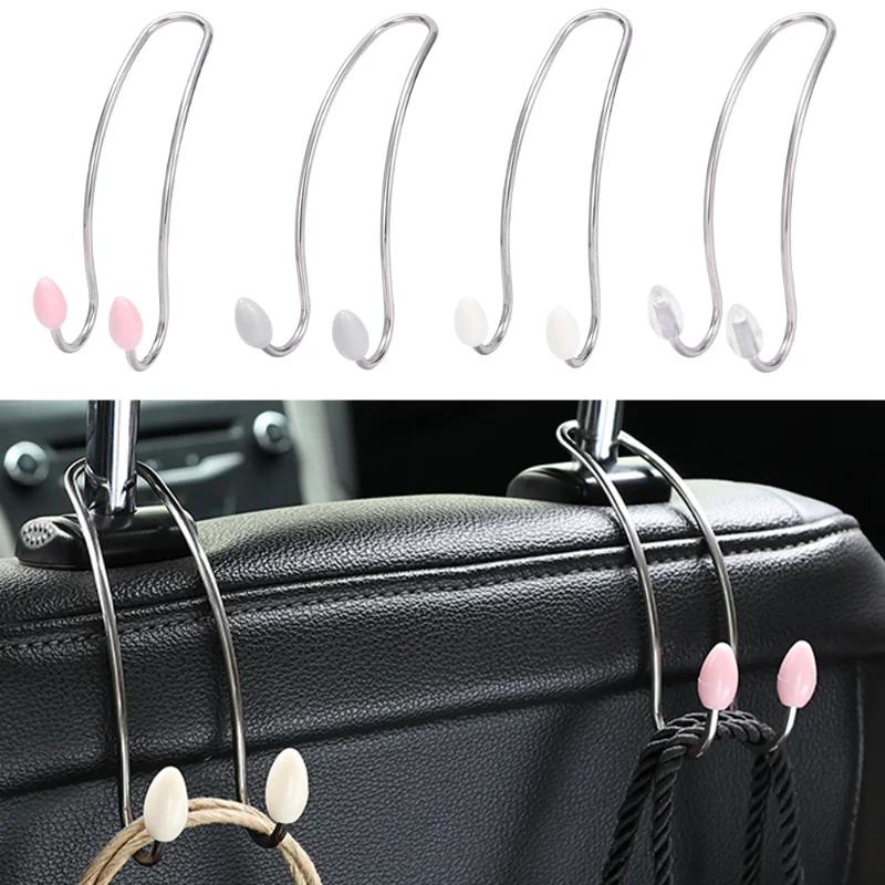 

Car Metal Seat Hook Auto Coat Purse Shopping Bag Storage Hanger Hidden Back Seat Headrest Hanger Car Accessories Hook Organizer