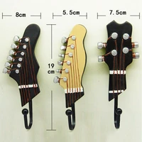 3pcsset multi purpose retro movie style guitar heads home hooks resin made clothes hat hangers durable wall mounted holder