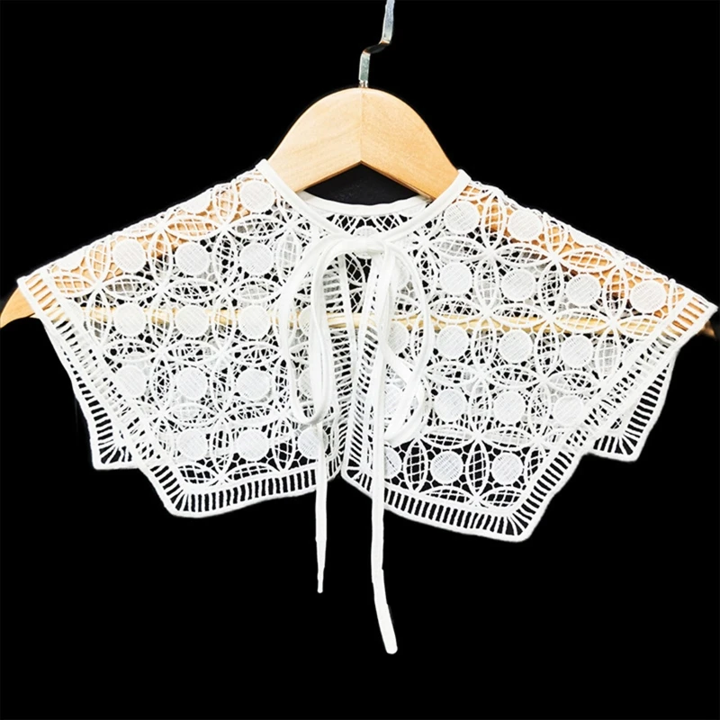 

Trendy Women Spring Removable Collar Pastoral Style Wrap Polyester Spring Shawl