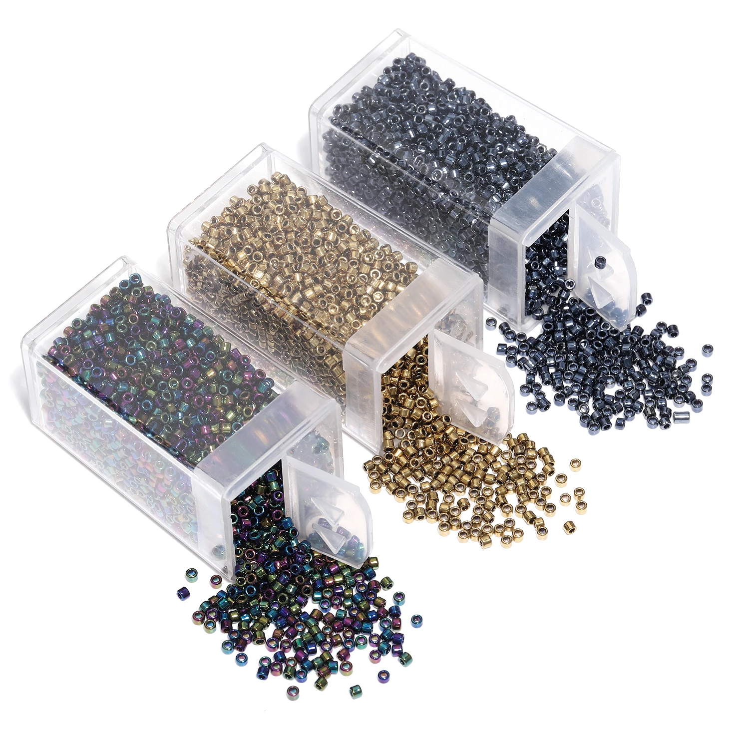 2 мм 1000/3000 шт. холодный цвет антикварные стеклянные бусины в форме трубки рисовые