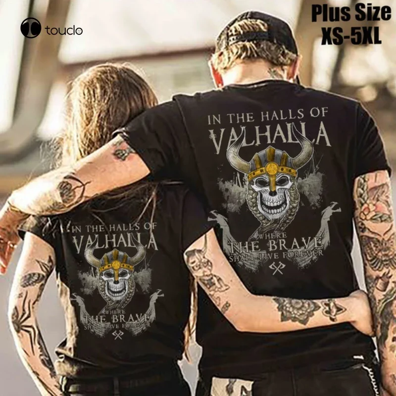 Фото Новая летняя модная футболка Valhalla Wikinger Odin Thors Runen Wotan Germanen Heiden, футболка унисекс №1