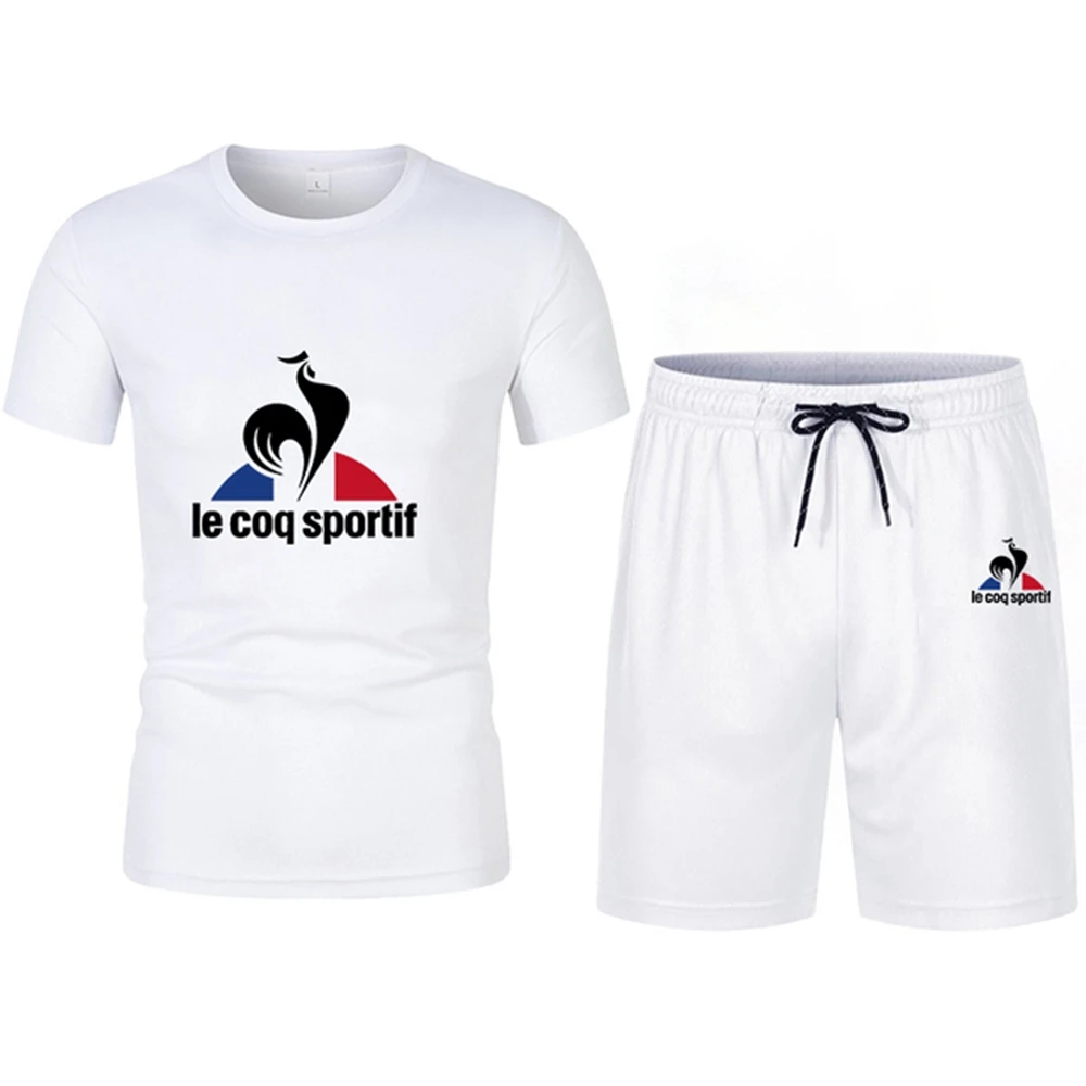 

2-piece men's sportswear, summer fashion jogging set, quick drying men's T-shirt and shorts, 2-piece casual men's oversized set