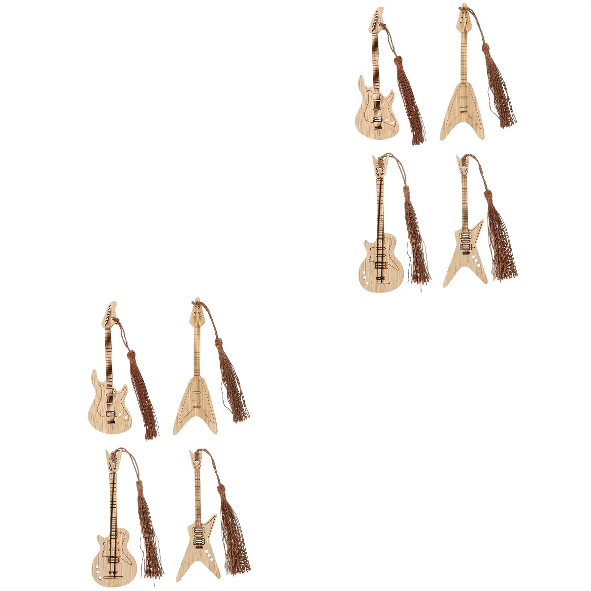 

8 Pcs Instrument Bookmark Blank Books Kids Decorative Page Marker Folder Blank Bookmark Bamboo Music Bookmark Student