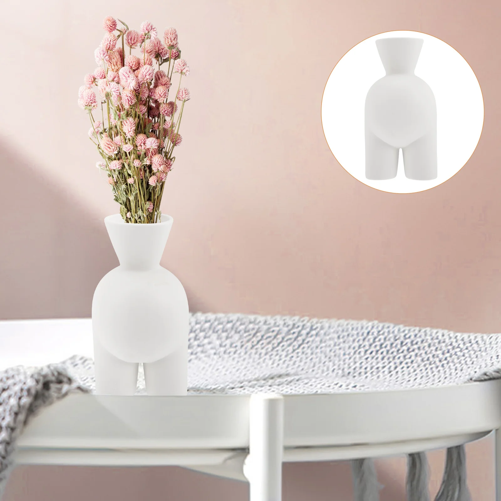 

Vase Flower Ceramic Body Female Planterformsculpture Human White Pot Porcelain Vases Bust Statue Modern Floral Dried Desktop