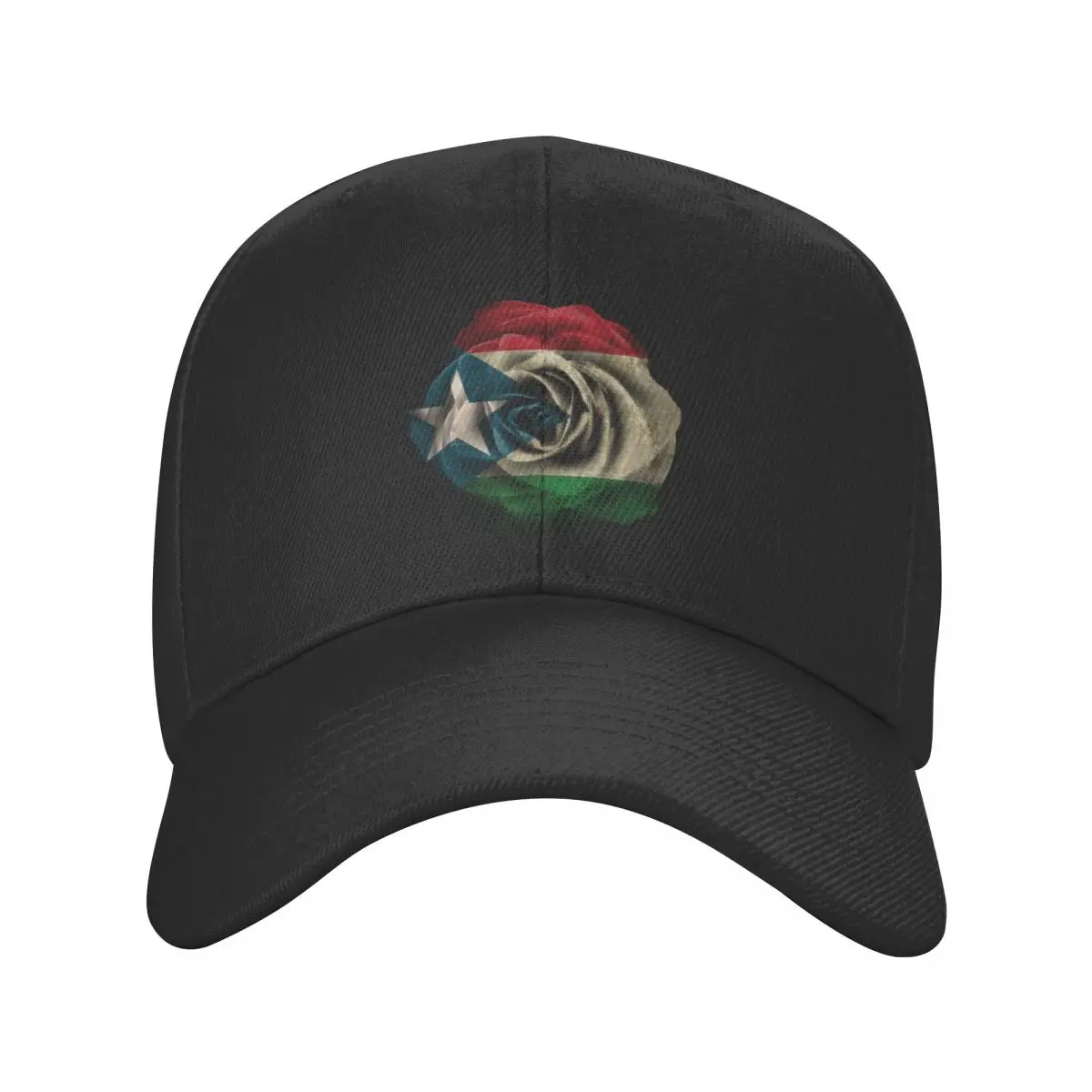 

Puerto Rican Mexican Flag And Roses Cap, Casquette, Polyester Cap Fashionable Practical Curved Brim Birthday Gift