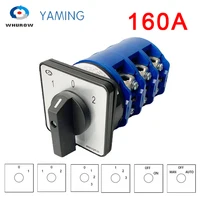 LW26-160A Cam Switch 2/3/4/5/6/7/8 Positions 160A DIY Rotary Changeover 12 Terminals Screws Silver Contact LW28 YMW26-160/3