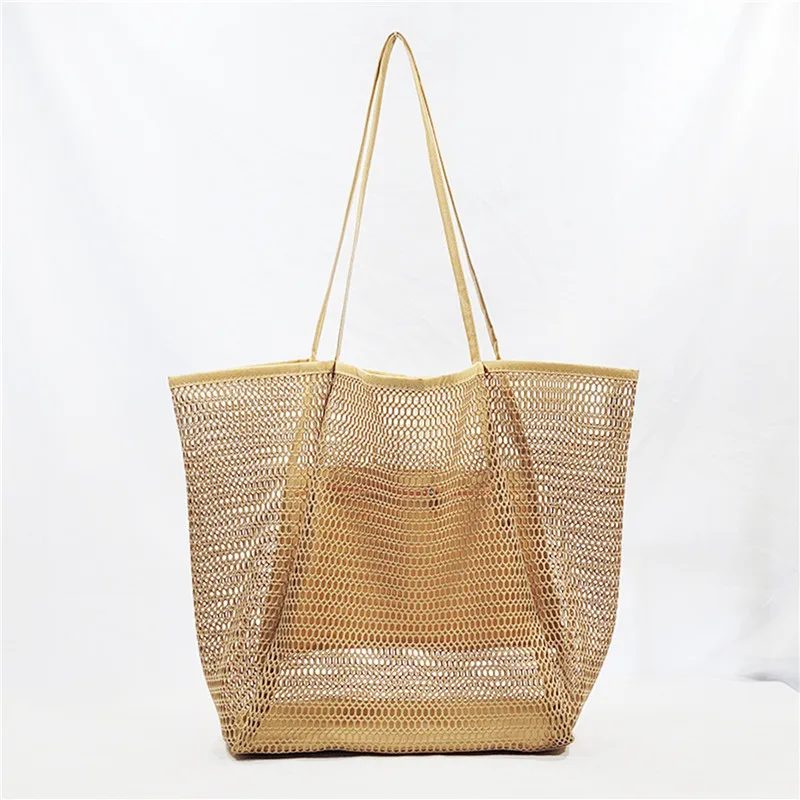 

Пляжная сумка для женщин, вместительная сумка-шоппер для бассейна, для путешествий, отпуска, портативная Сетчатая Сумка через плечо