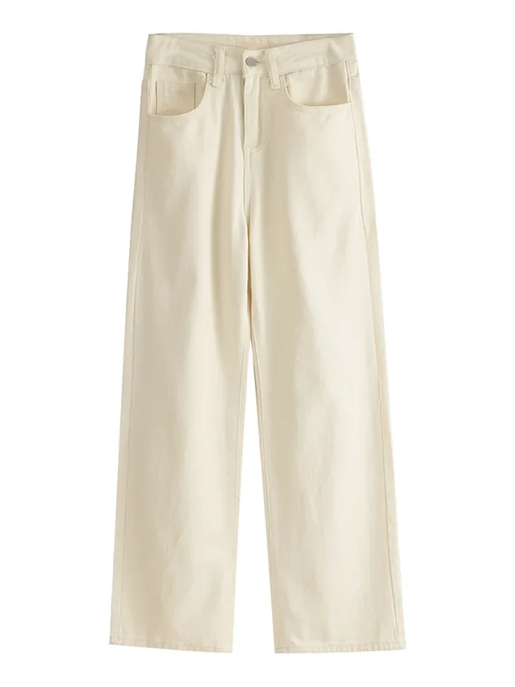 Джинсы с высокой талией для женской одежды синие черные прямые джинсовые брюки