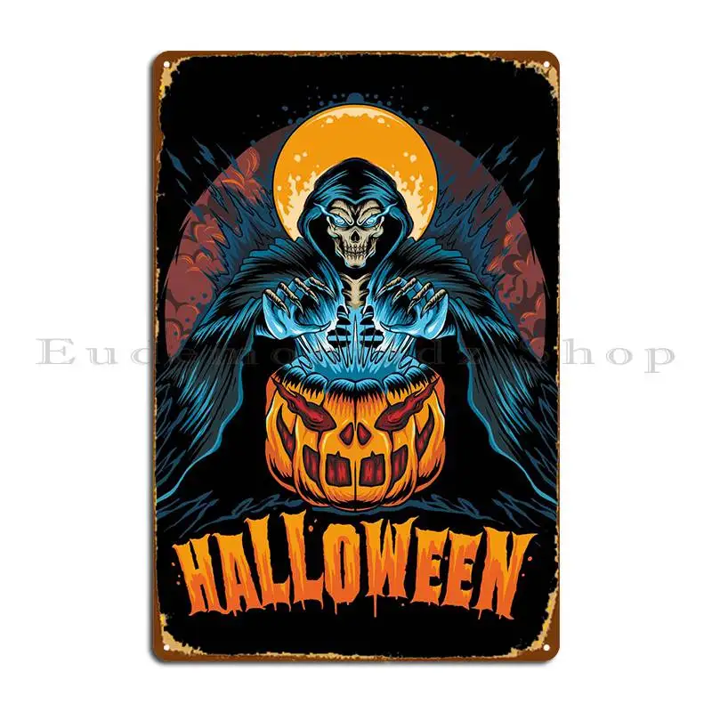 

Металлический плакат на Хэллоуин, Настенная роспись для гостиной, кинотеатра, дизайнерский клубный жестяной плакат