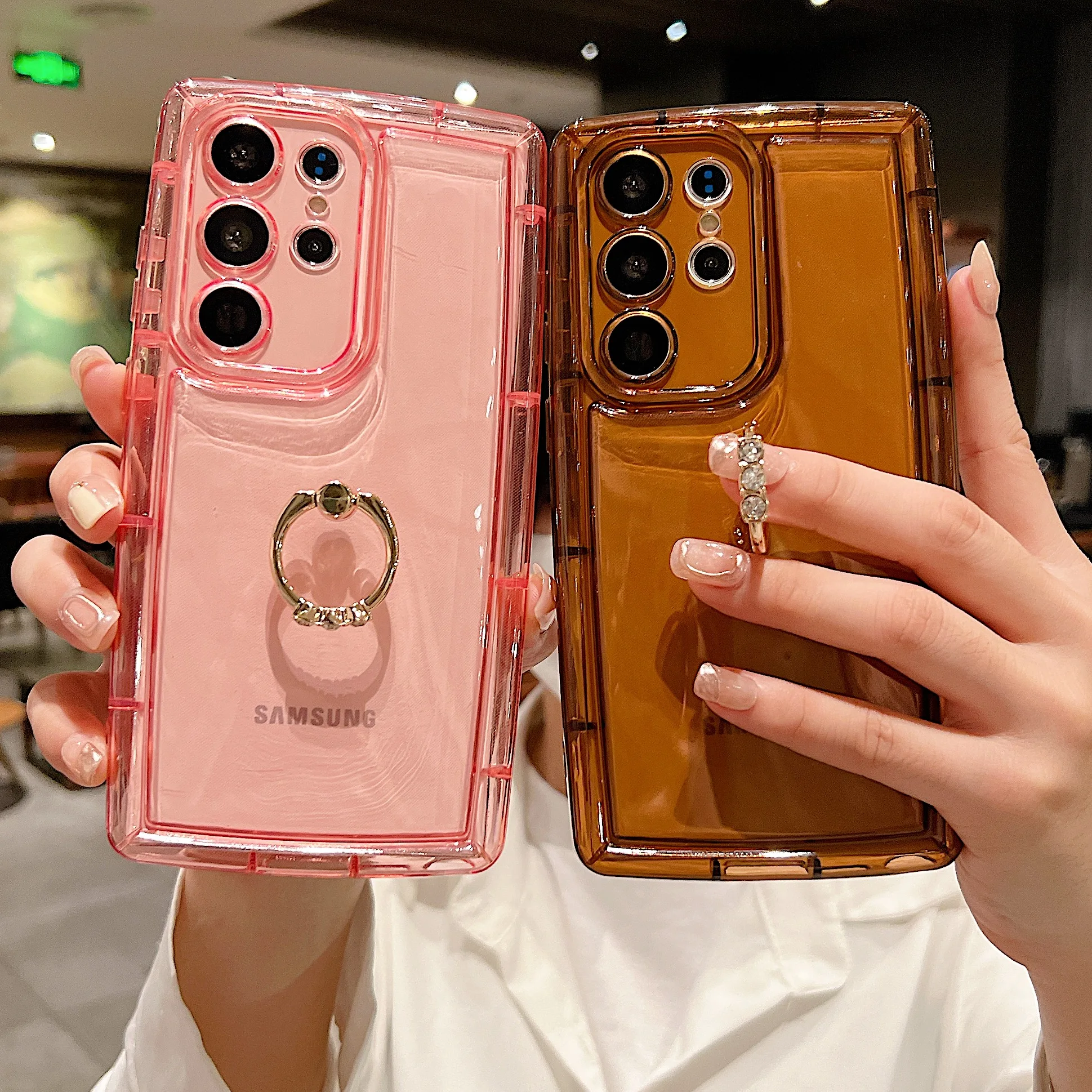 

Airbag Case for Galaxy S23 Ultra S22 Plus S21 A54 A34 A14 M13 A23 A13 A22 A72 A52 A32 A12 A51 A71 A50 Soft TPU with Ring Holder