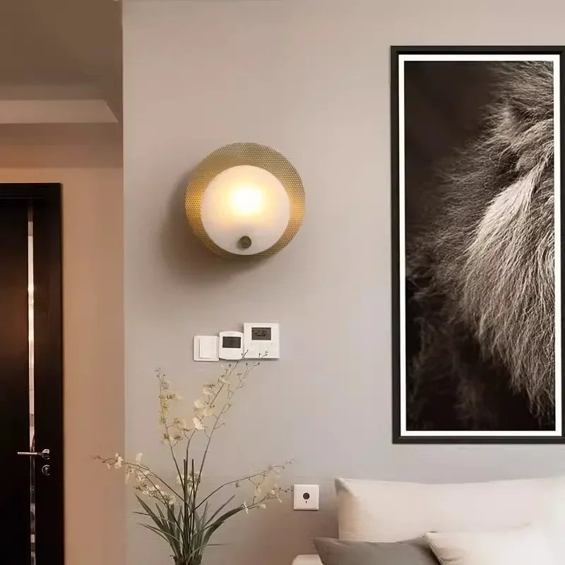 Простой светодиодный мраморный настенный светильник лестничная клетка гостиная