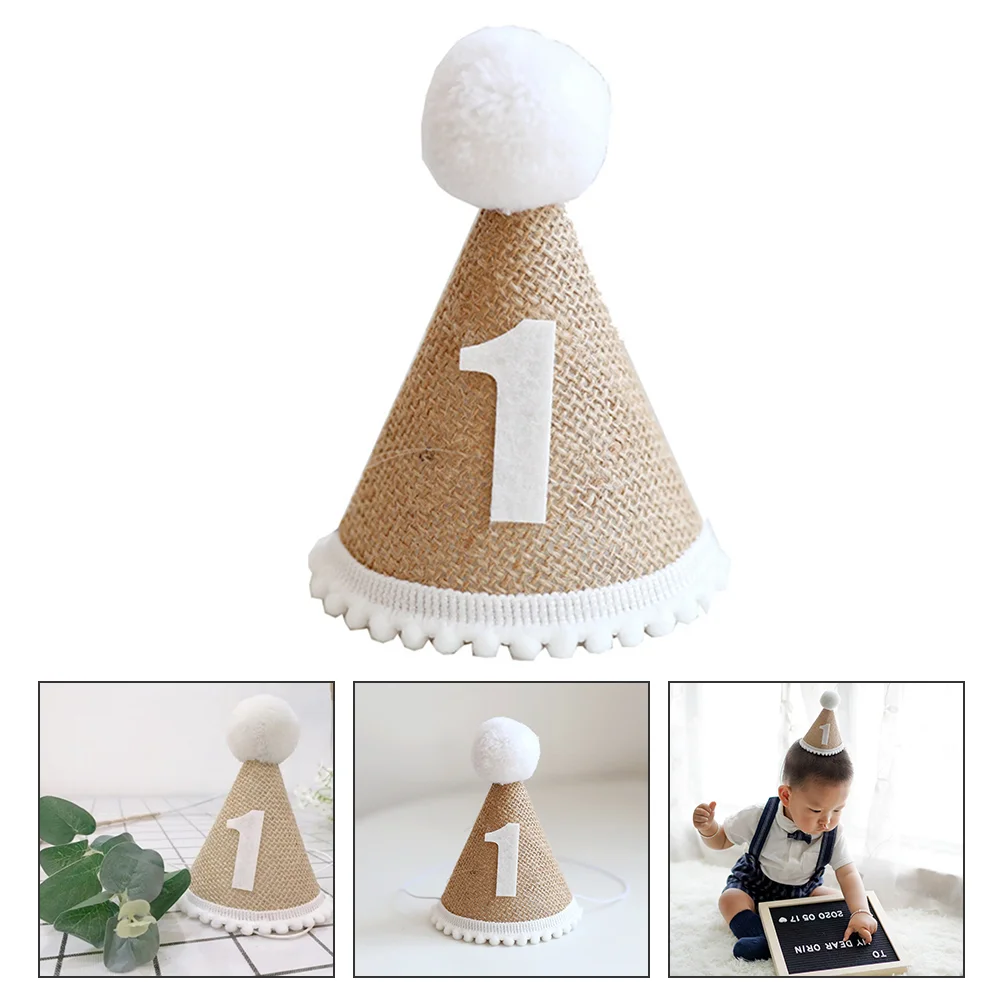 

Birthday Hat Party 3Rd Cone Hats Kids Cap Shower Baby Bday Tiara Pom Girl Headband Prince 1St Boy Year Wild Supplies Favor